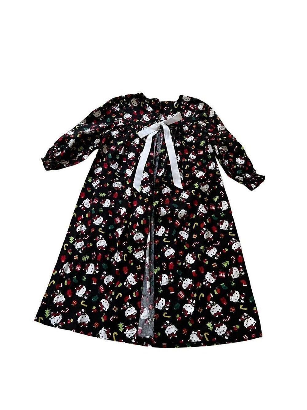 HELLO KITTY Christmas Kids fabric Open Robe Pajama size 7-8